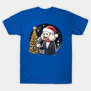 Poodle Dog Singing Christmas T-Shirt